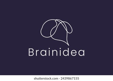Ilustración de icono de vector de logotipo de cerebro