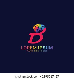 Diseño de ilustración de vector con logotipo cerebral