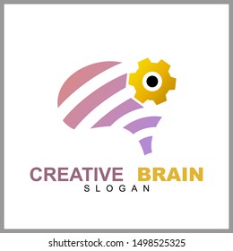 Brain logo vector, suitable for creativity,
 learning, healthy, positive thinking, science, mind focus and creative ideas symbol/icon designs.