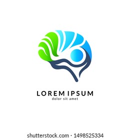 Brain logo vector, suitable for creativity,
 learning, healthy, positive thinking, science, mind focus and creative ideas symbol/icon designs.