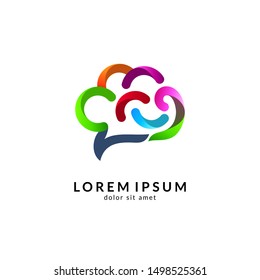 Brain logo vector, suitable for creativity,
 learning, healthy, positive thinking, science, mind focus and creative ideas symbol/icon designs.