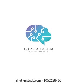 Brain logo, vector logo template