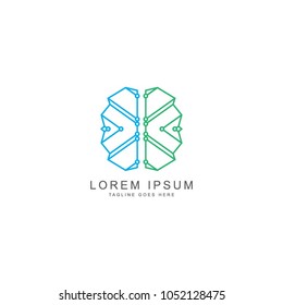 Brain logo, vector logo template