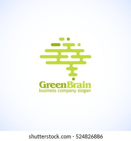 Brain Logo Vector Template.