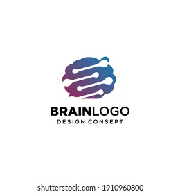 Brain Logo vector template. Design Inspiration. Think idea concept.Brain storm power thinking brain Logotype icon