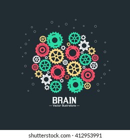 Brain Logo vector template. Sign for education