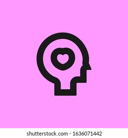 brain love icon template design