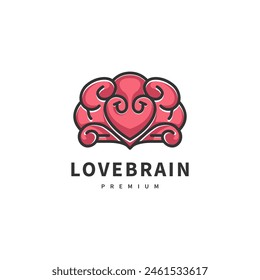 Brain and love logo design inspiration