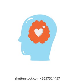 Etiqueta engomada del Vector del amor del cerebro EPS 10 archivo