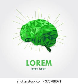 brain made from triangle, business icon vector