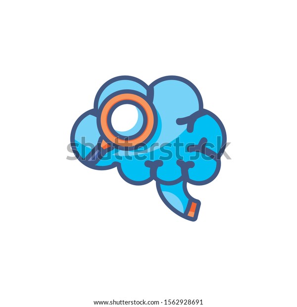 brain magnifier research fill style icon\
vector illustration