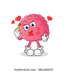 brain make up mascot. cartoon vector