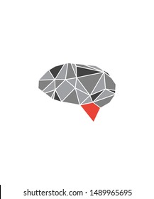 Brain Map Crystal Logo Icon