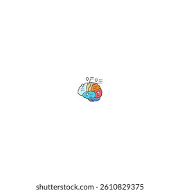 brain mapping neuroscience neurology color icon vector. brain mapping neuroscience neurology sign. isolated symbol illustration