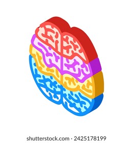 mapeo cerebral neurociencia neurología icono isométrico vector. mapeo cerebral neurociencia neurología signo. símbolo aislado ilustración