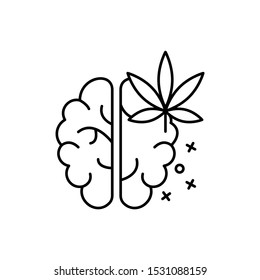 Brain marijuana icon. Element of narcotic