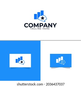 Vector de la plantilla de diseño del logotipo de Brain Marketing