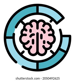 Brain Maze Icon. Outline Brain Maze Vector Icon Color Flat Isolated