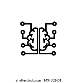 Brain maze line icon. Human brain, circuit, links. Neurology concept. Vector illustration can be used for topics like neuroscience, artificial intelligence, neuron network