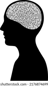 Brain Maze Silhouette Illustration Stock Vector (Royalty Free ...