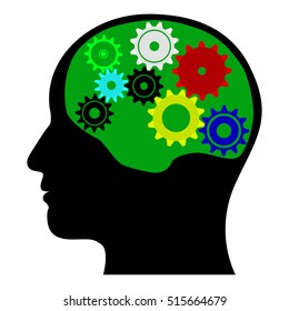 Brain mechanism vector illustration