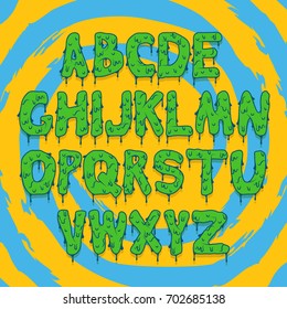 Brain melt halloween coloured alphabet set slime