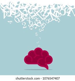 Brain memory design, digital simulation concept.