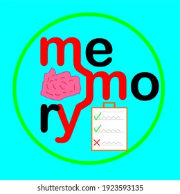 brain memory simple logo vector