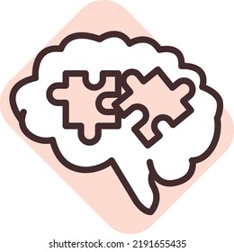 Brain mental disorder, illustration, vector on a white background.