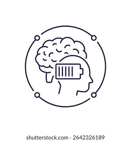 brain or mental energy icon in line design