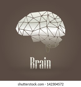 Brain metallic symbol