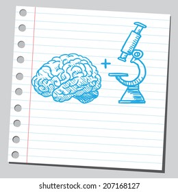 Brain and microscope