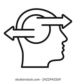 Brain mind ambiguity icon outline vector. Sign report. Business choice