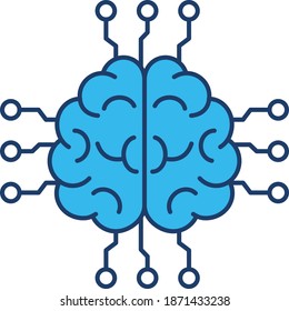 Brain, mind circuit. Vector Icon 