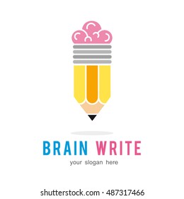 BRAIN MIND CREATIVE IDEA COLOR PENCIL WRITE ICON