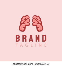 Brain mind games logo symbol in isolated background - vector