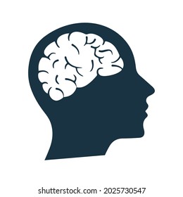 Brain, mind, head icon. Simple editable vector illustration.