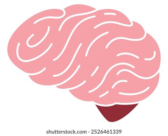 Brain mind human organ colored version anatomy science biology learning education design