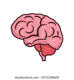 brain mind human think flat design vector illustration