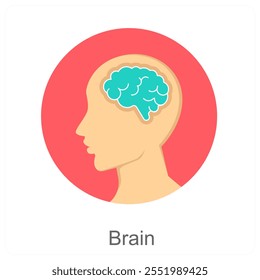 Conceito de ícone cerebral e mental
