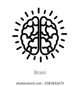 Brain and mind icon concept