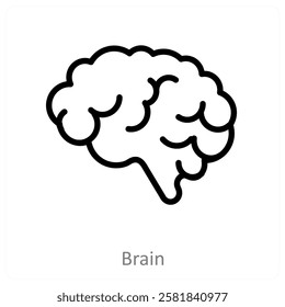 Brain and mind icon concept