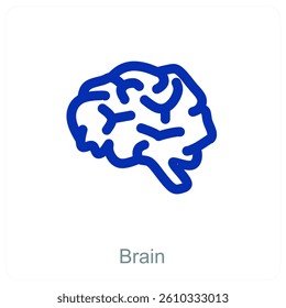 Brain and mind icon concept
