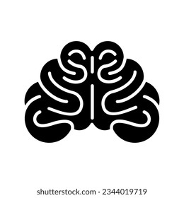Brain or mind icon design in silhouette style vector illustration