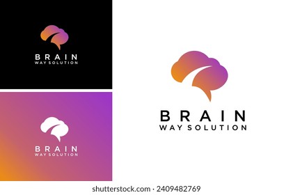 Planilla vectorial del logotipo de la solución de ideas de cerebro