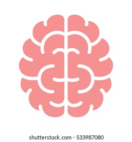 Brain, mind or intelligence flat color icon for apps and websites 