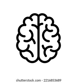 Iconos de cerebro, mente o inteligencia. Símbolos de línea negra aislados en fondo blanco. Elementos de diseño para etiquetas, carteles, afiches para productos de salud, alimentos y medicinas. Ilustración vectorial.