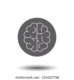 Brain, mind or intelligence line art vector icon for apps and websites