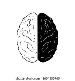 Brain, mind or intelligence line art vector icon for apps and websites