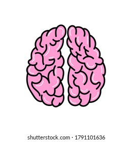 Brain, mind or intelligence line art vector icon for apps and websites.